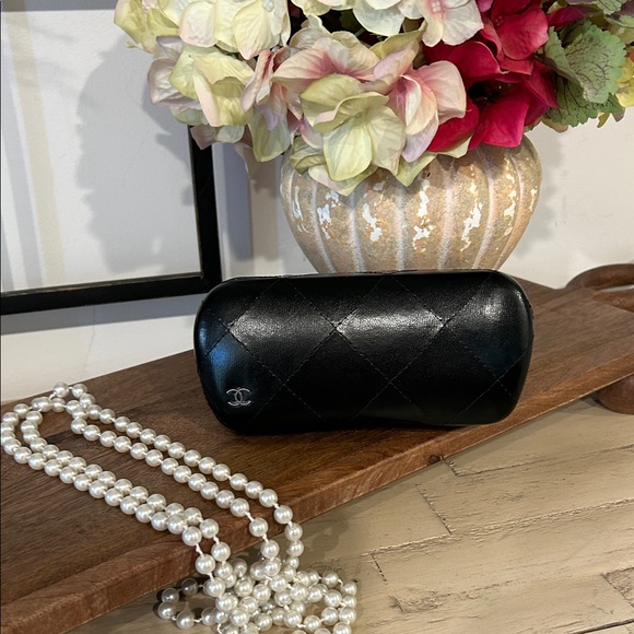 CHANEL Handbags - CHANEL Black Quilted Sunglasses Case with CC Emblem